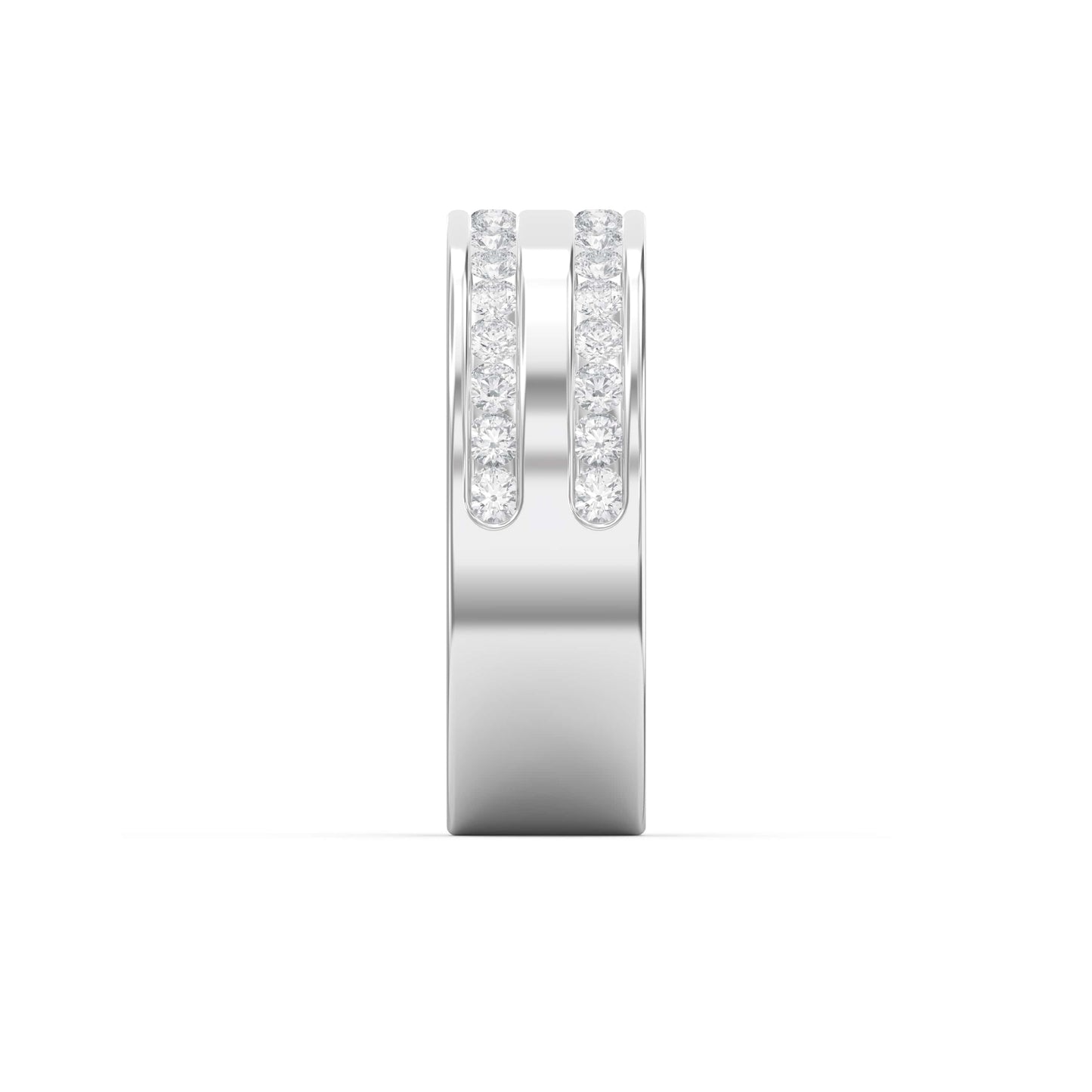 Two-Row Channel Set Half Eternity Diamond Ring