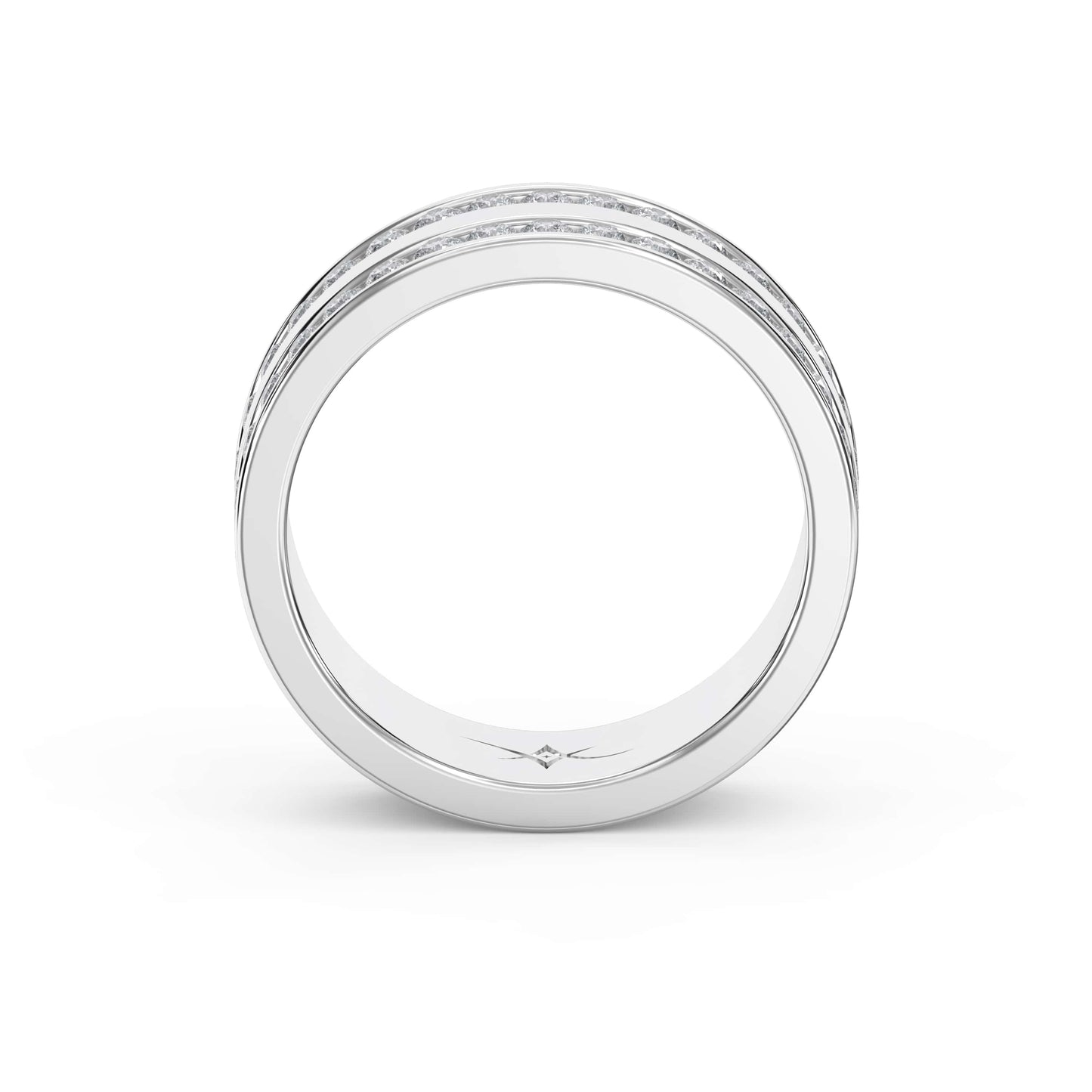 Two-Row Channel Set Half Eternity Diamond Ring