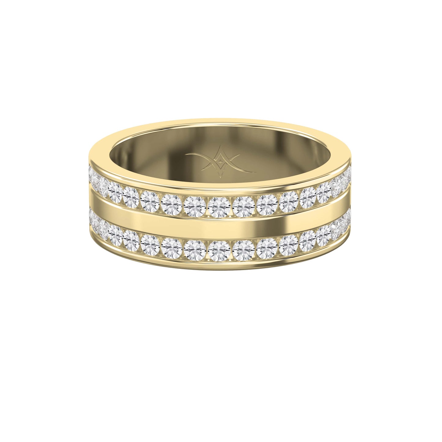Two-Row Channel Set Half Eternity Diamond Ring
