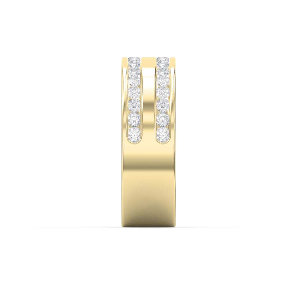 Two-Row Channel Set Half Eternity Diamond Ring