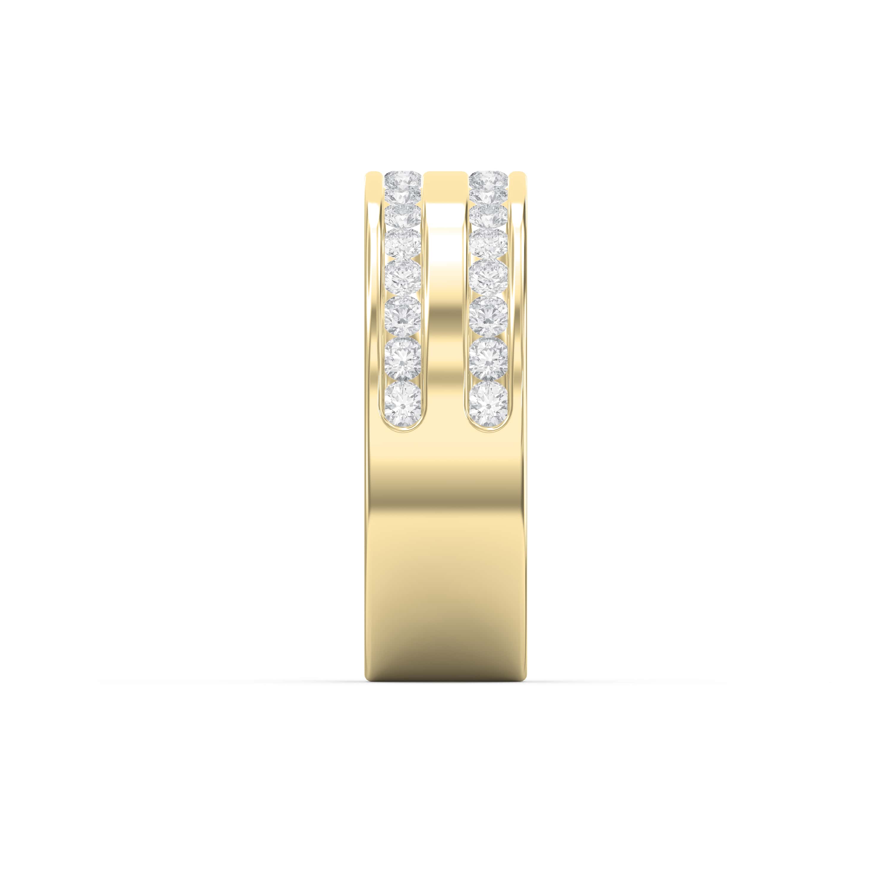 Two-Row Channel Set Half Eternity Diamond Ring