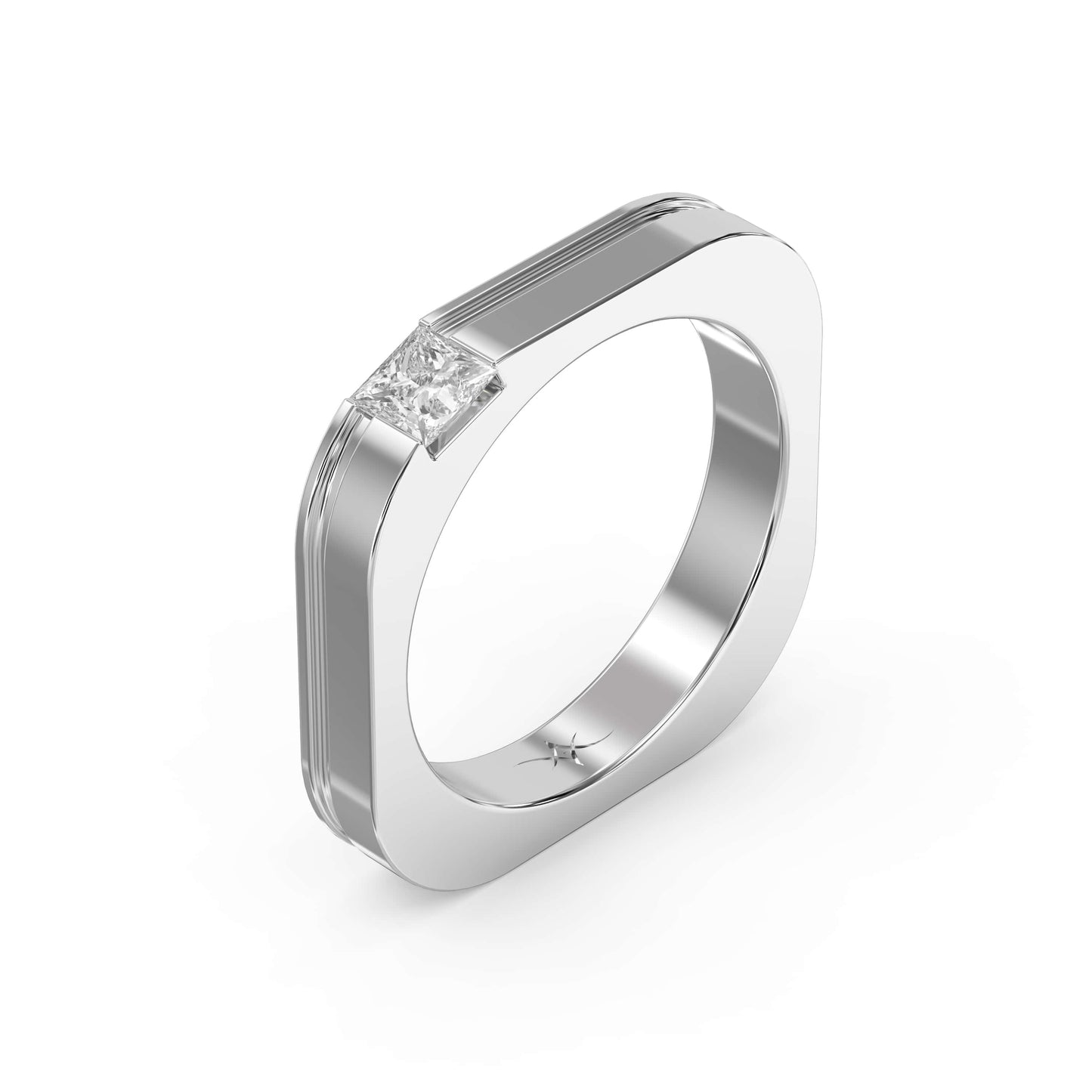 Square Ring for Men Masculine Brilliance diamond Band ( 0.40 -0.50 ct.)