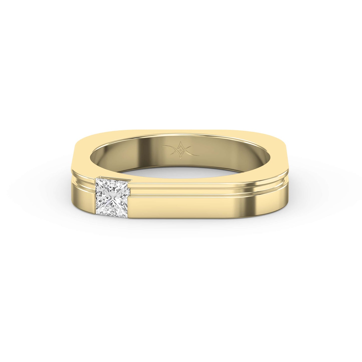 Square Ring for Men Masculine Brilliance diamond Band ( 0.40 -0.50 ct.)