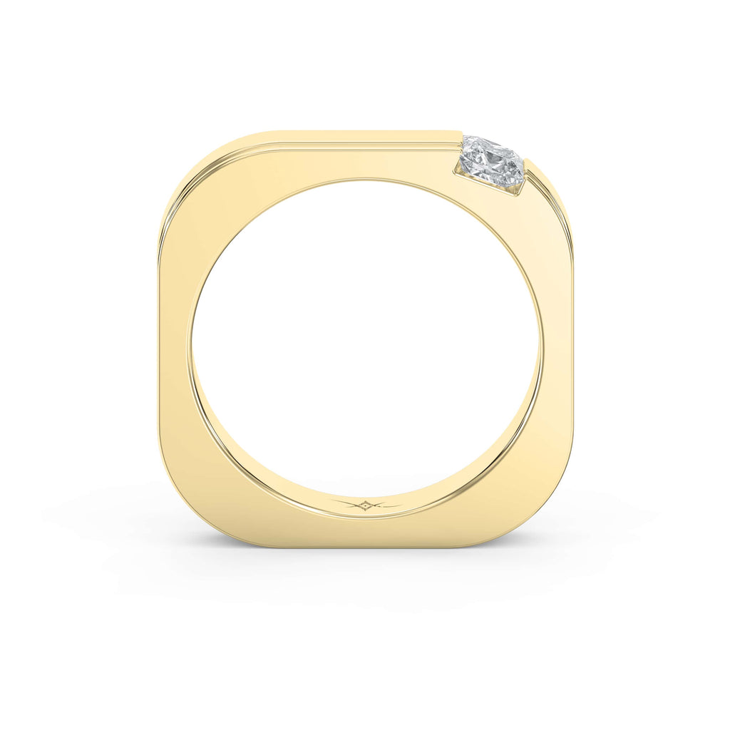 Square Ring for Men Masculine Brilliance diamond Band ( 0.40 -0.50 ct.)