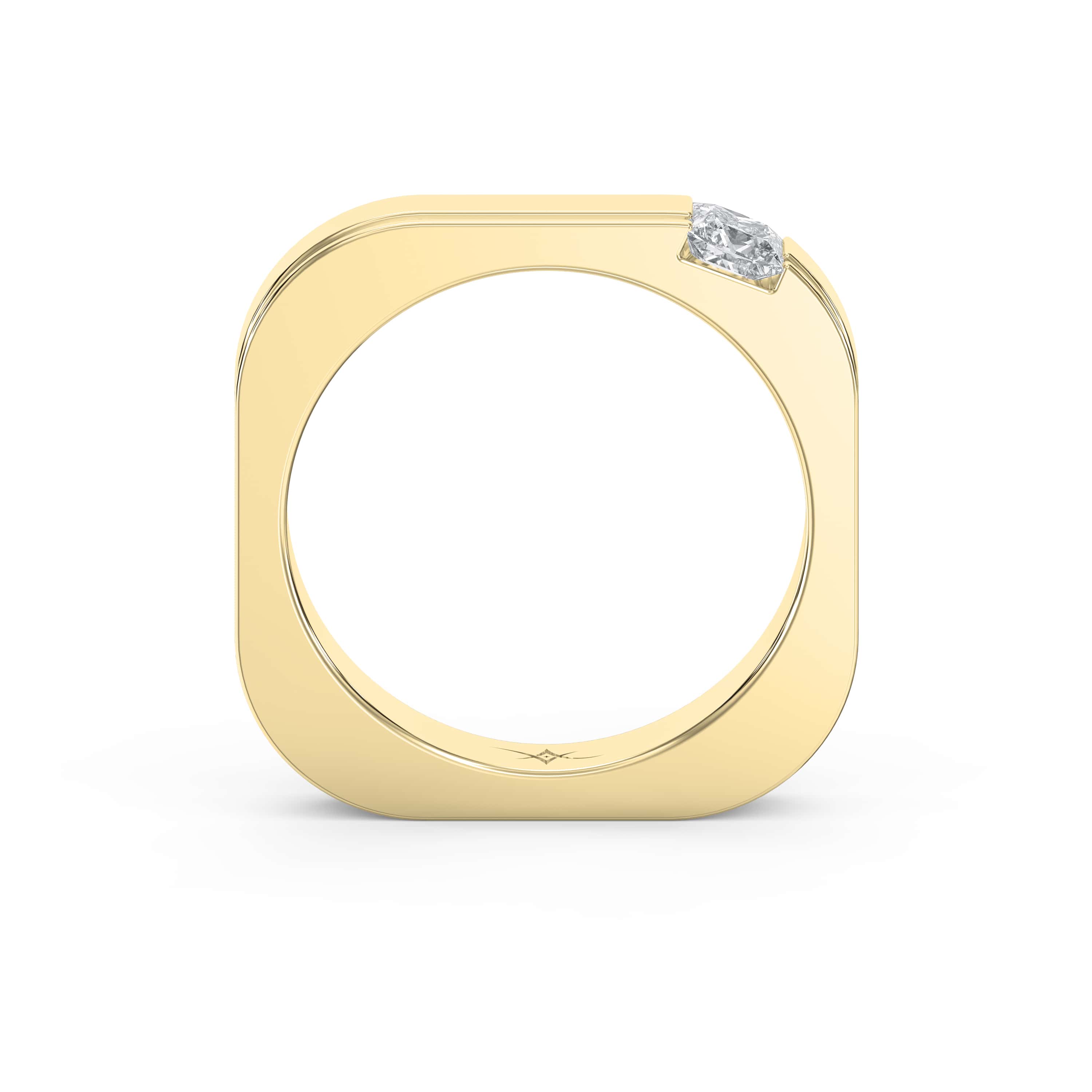 Square Ring for Men Masculine Brilliance diamond Band ( 0.40 -0.50 ct.)