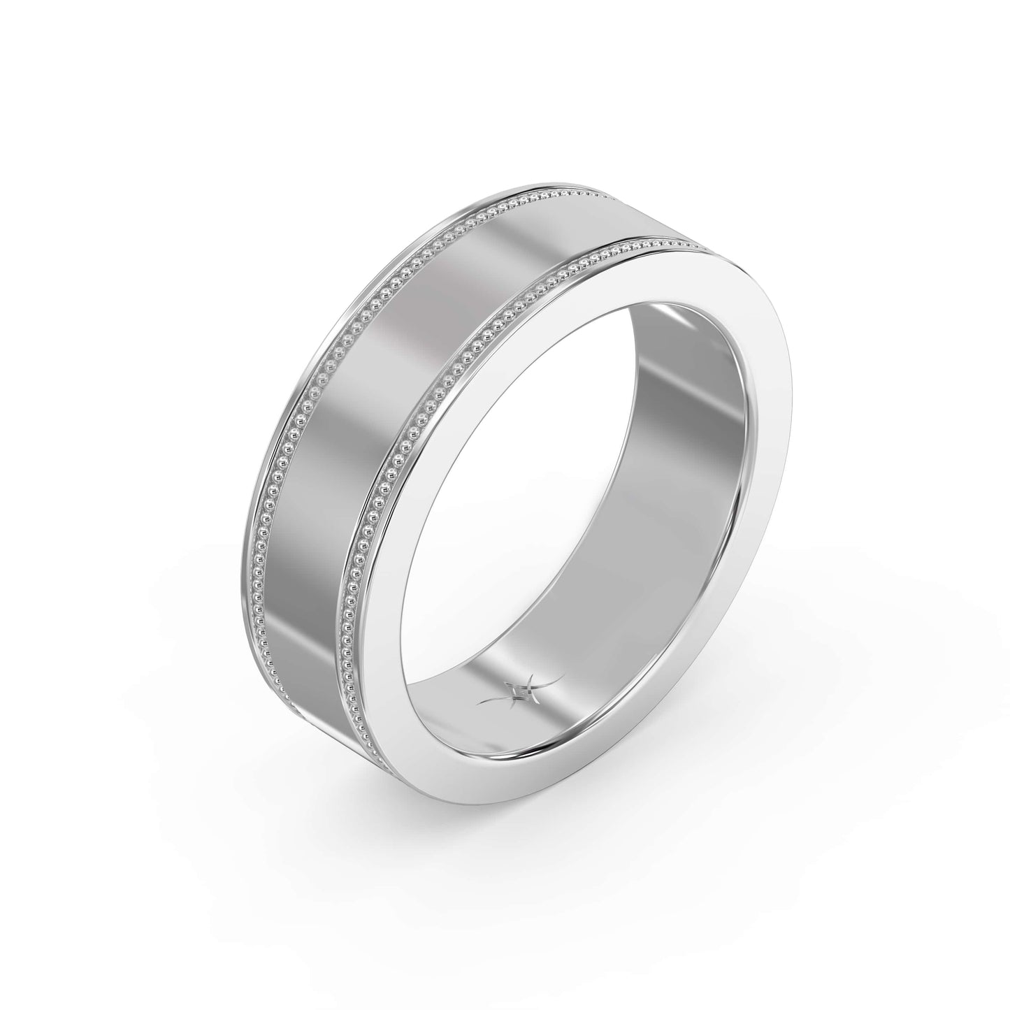 Men’s Flat Polish Milgraine Metal Ring