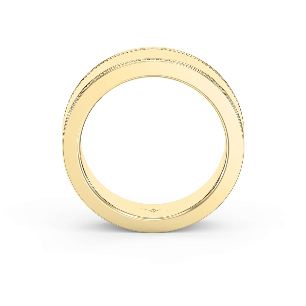 Men’s Flat Polish Milgraine Metal Ring