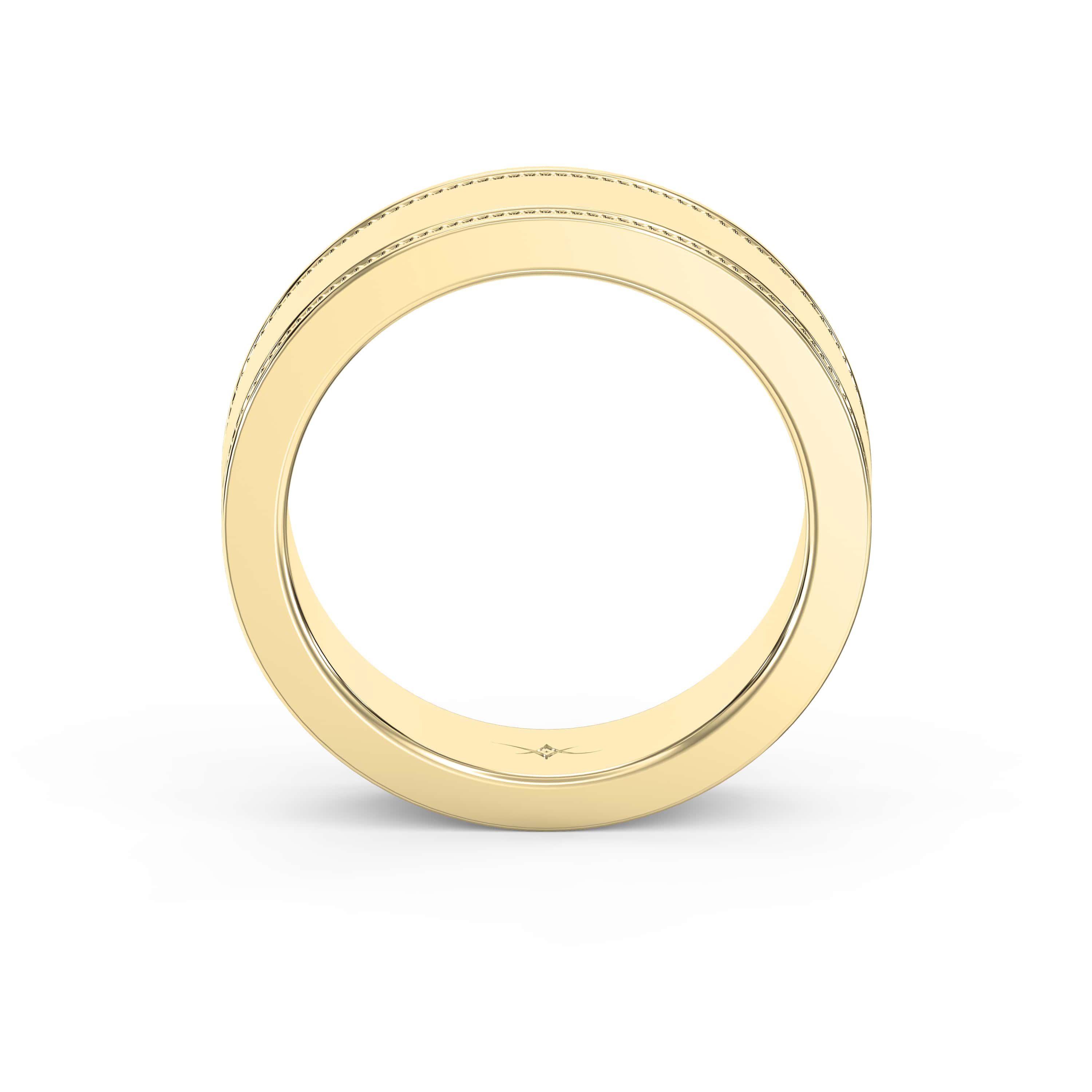 Men’s Flat Polish Milgraine Metal Ring