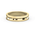 Bullnose Groove Pattern Flat Wedding Metal Ring