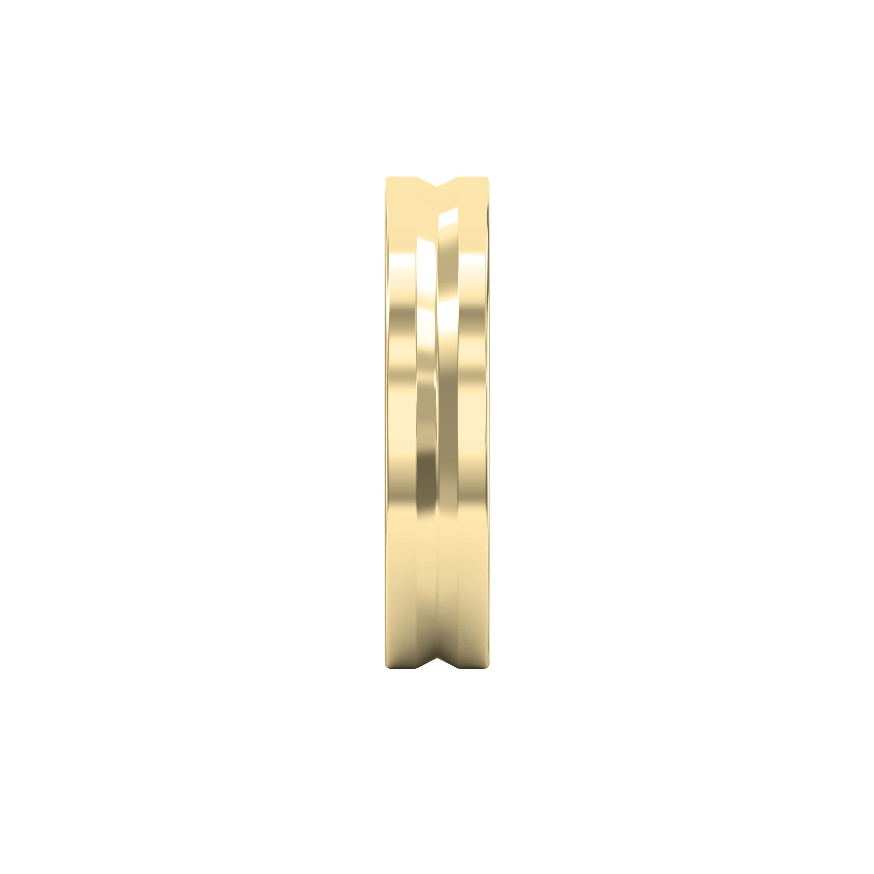 Bullnose Groove Pattern Flat Wedding Metal Ring