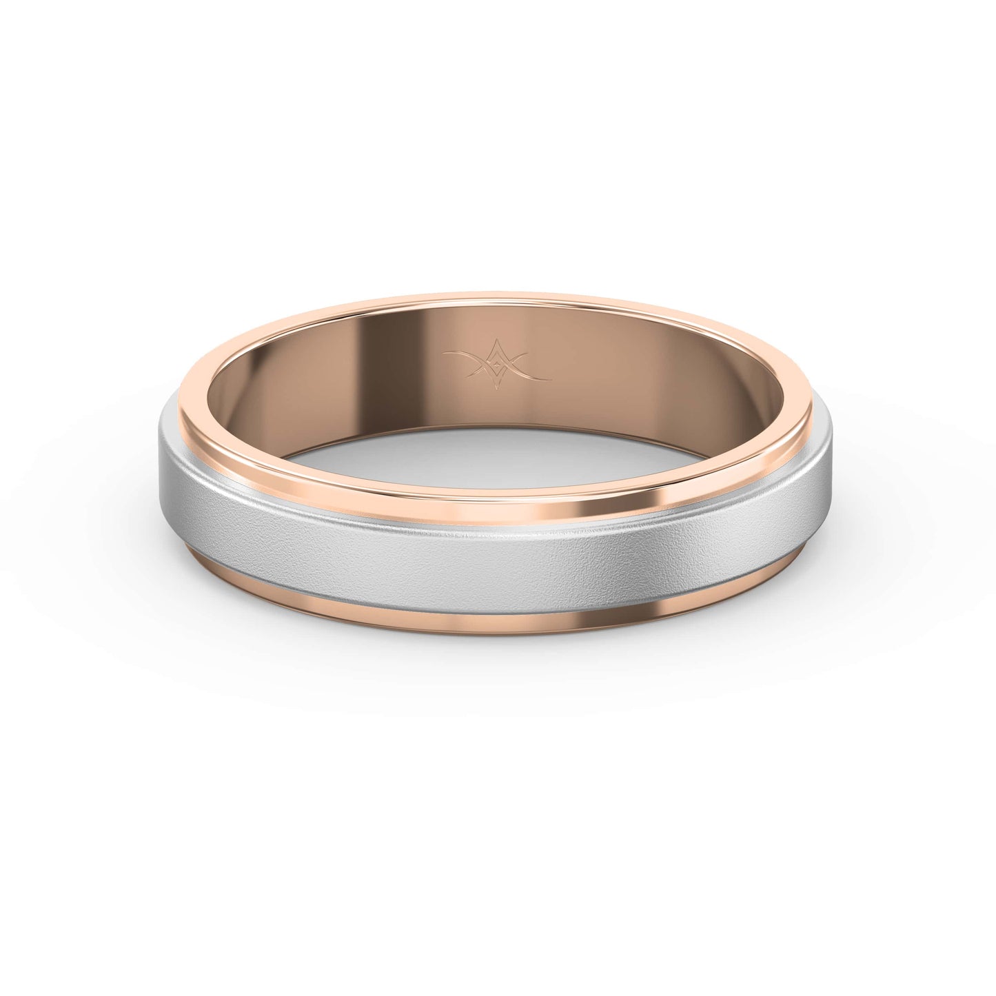 Two-Tone Wedding Band Crafted Entirely Metal band