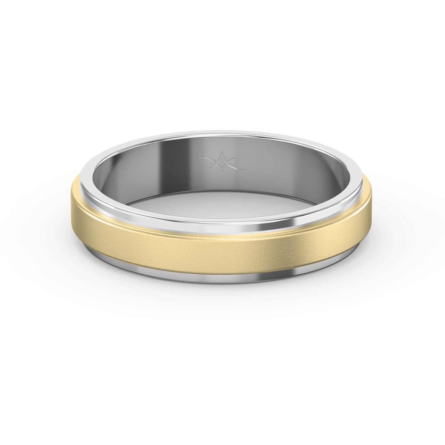 Two-Tone Wedding Band Crafted Entirely Metal band