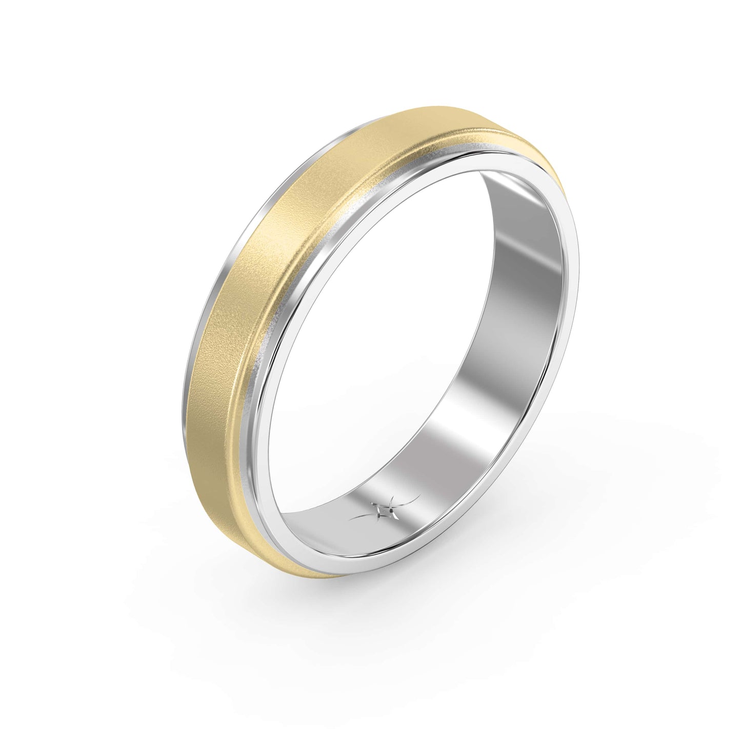 Two-Tone Wedding Band Crafted Entirely Metal band
