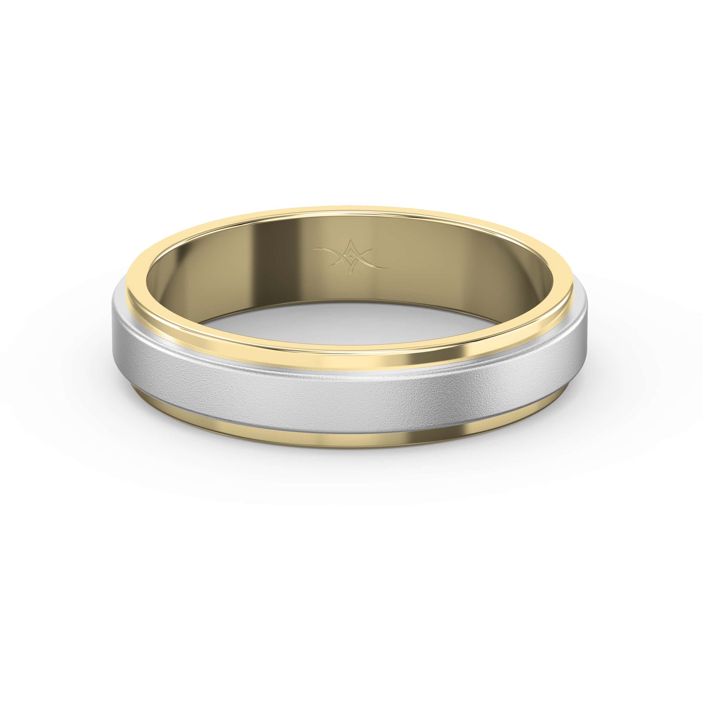 Two-Tone Wedding Band Crafted Entirely Metal band