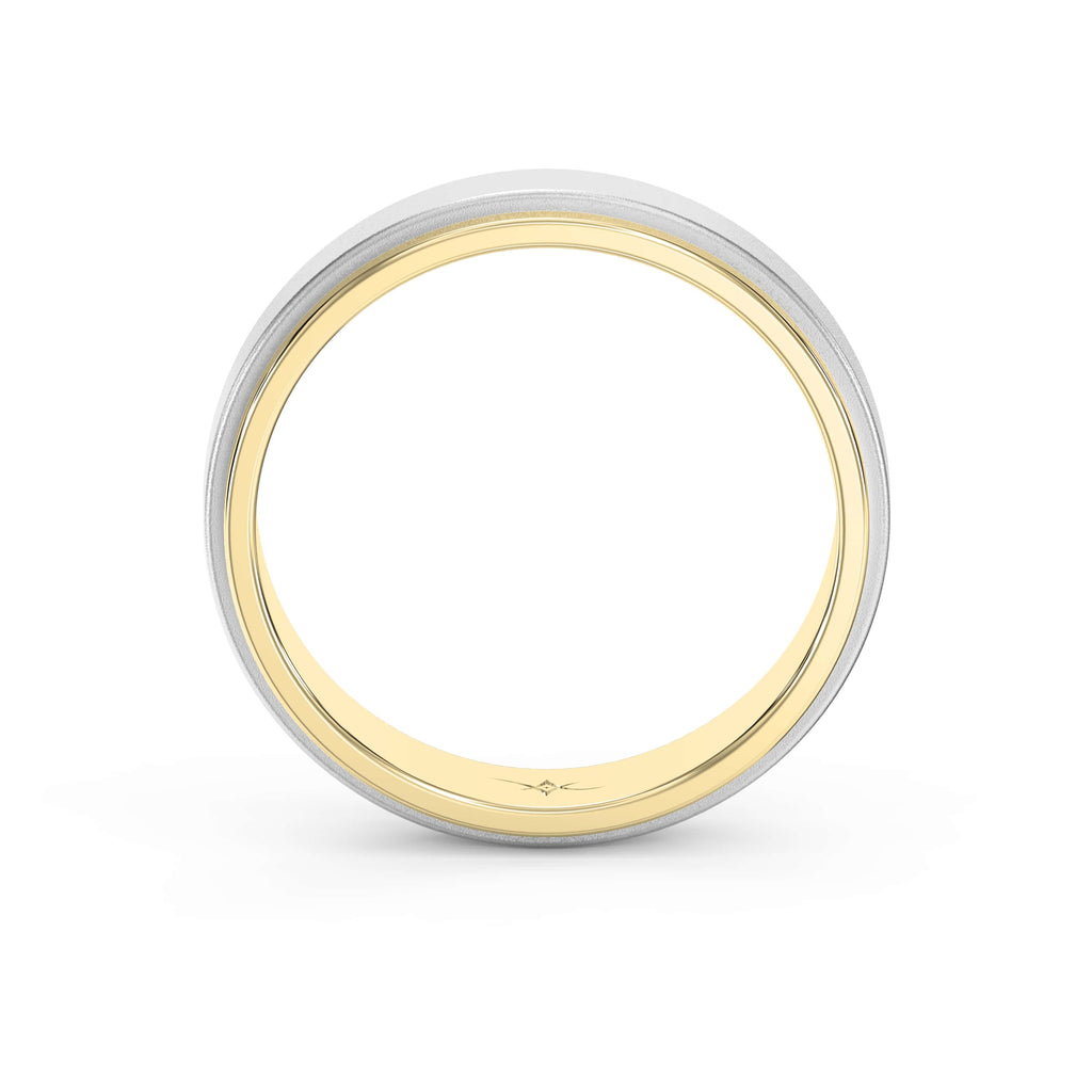 Two-Tone Wedding Band Crafted Entirely Metal band