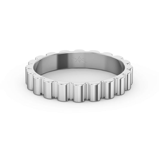 Fluted Wedding Metal Band