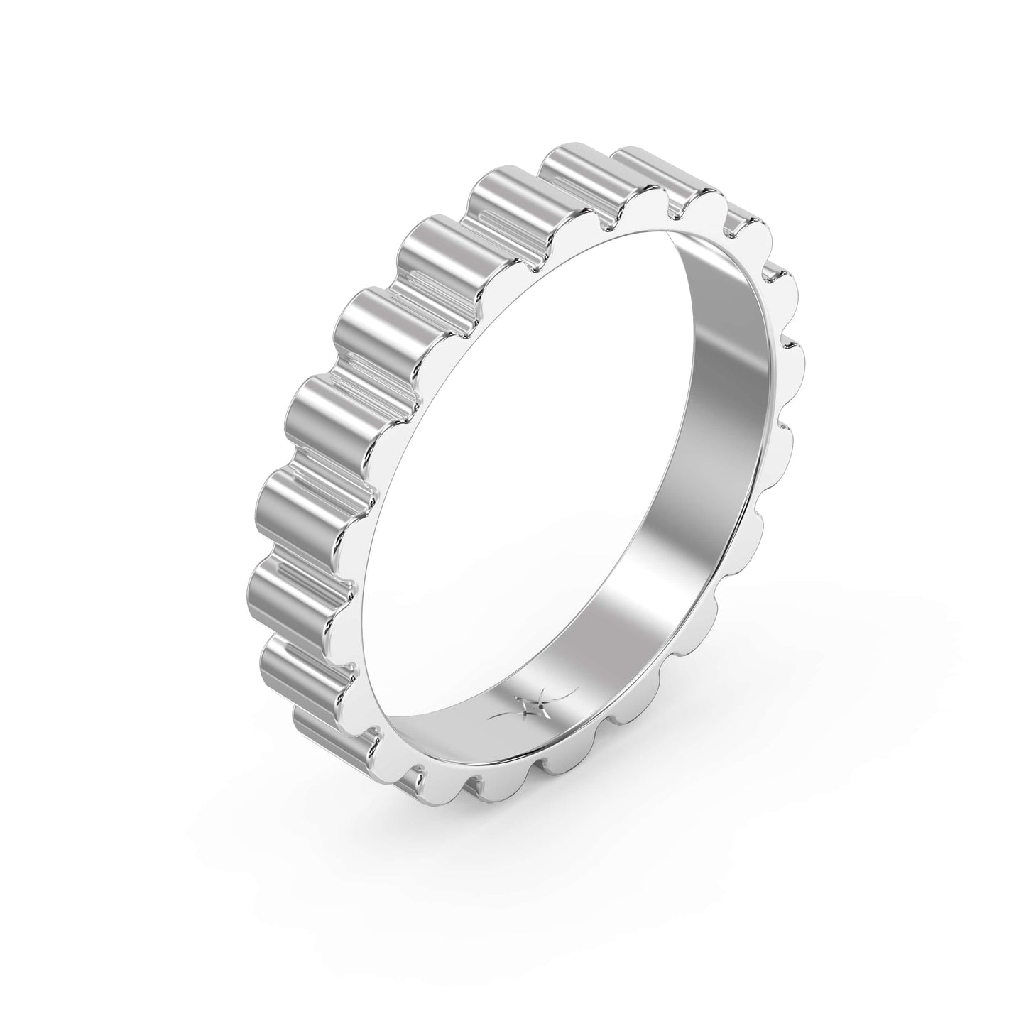 Fluted Wedding Metal Band