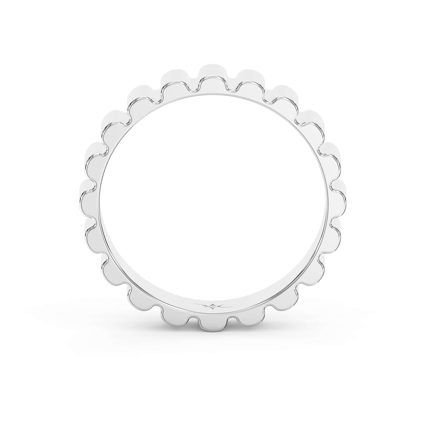 Fluted Wedding Metal Band