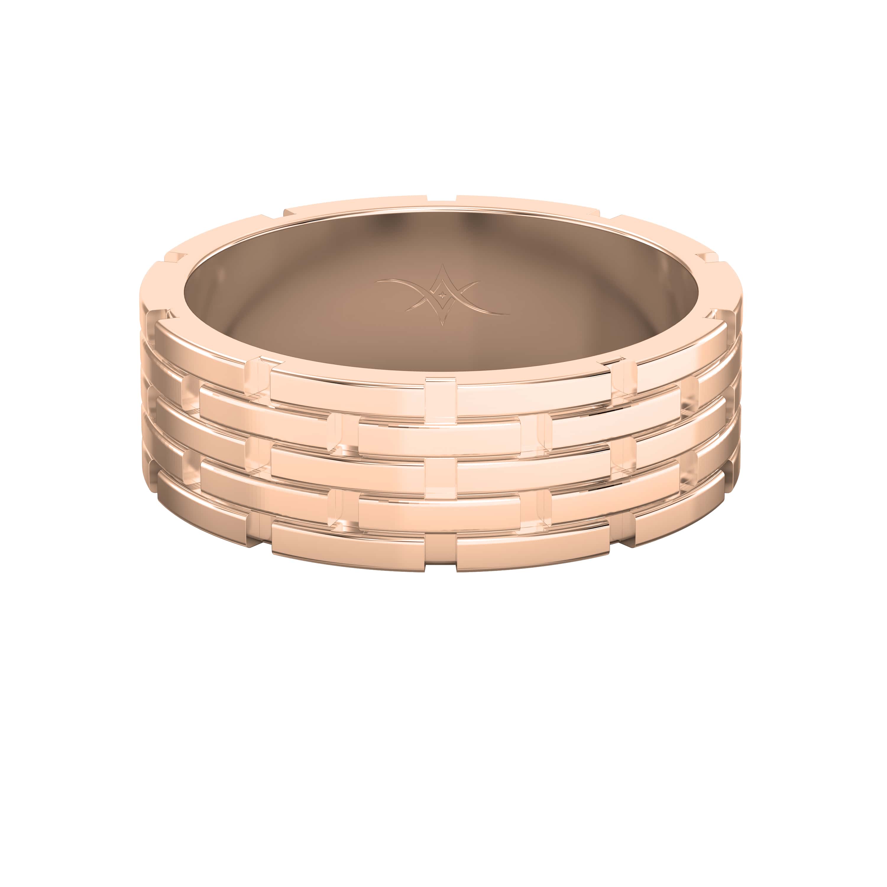 Architectural Linked Wedding Men's Ring