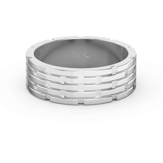 Architectural Linked Wedding Men's Ring