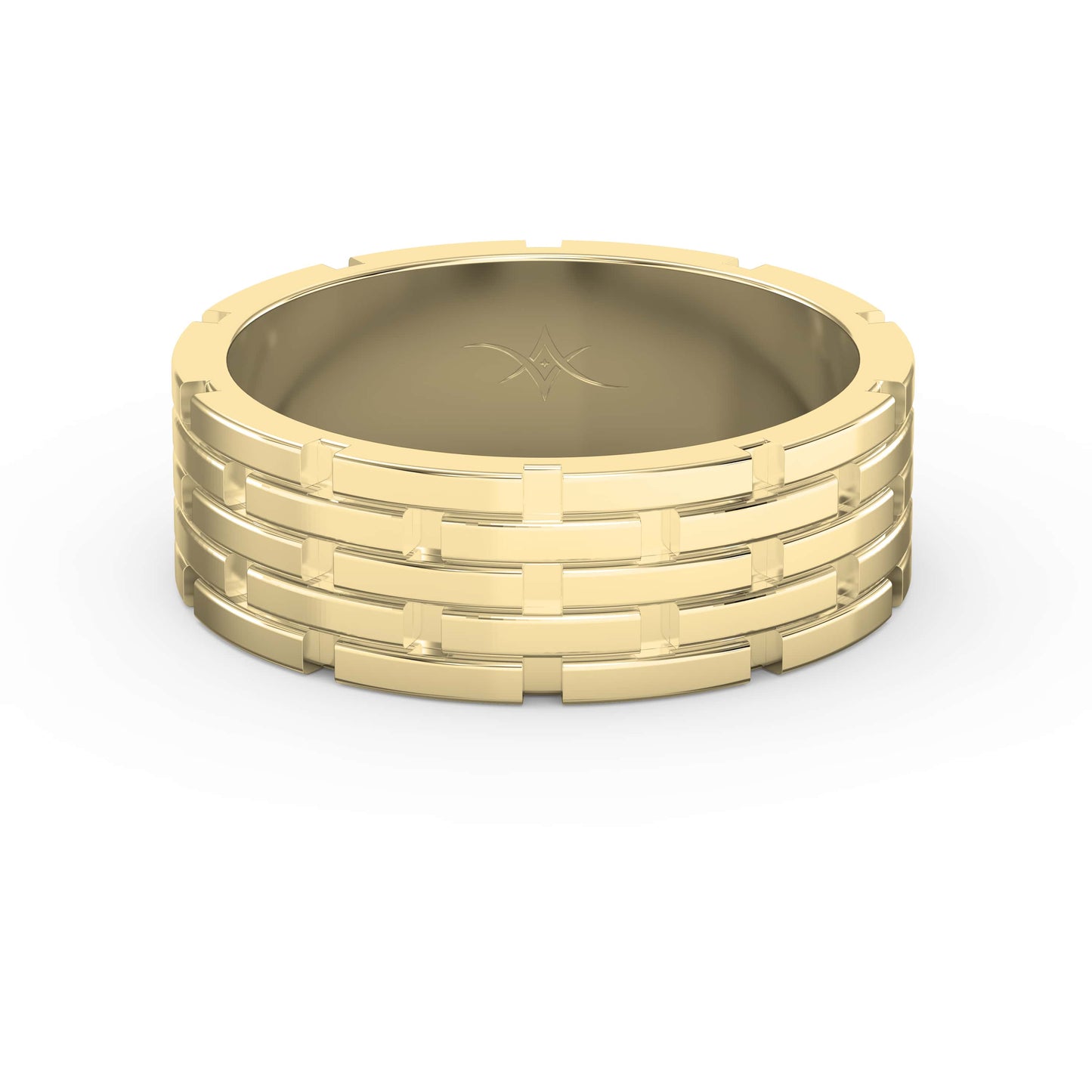 Architectural Linked Wedding Men's Ring