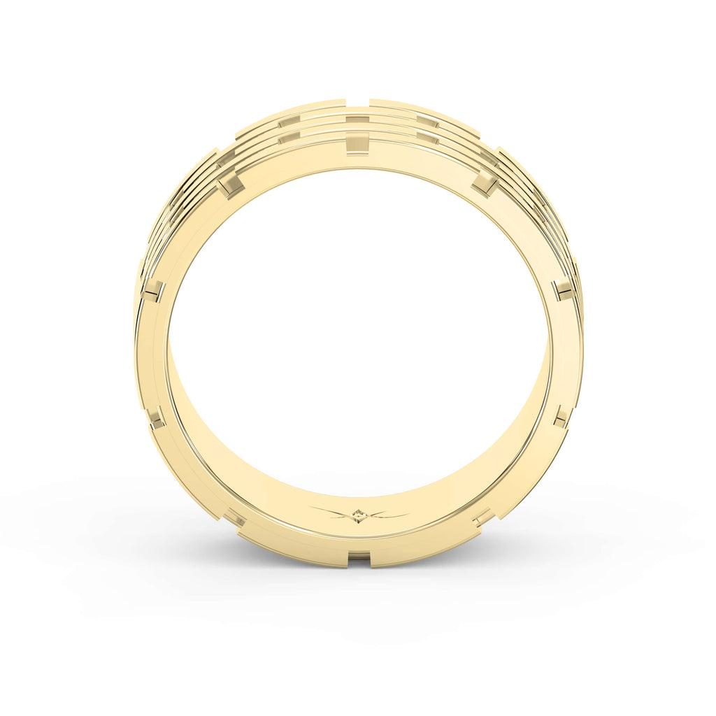 Architectural Linked Wedding Men's Ring