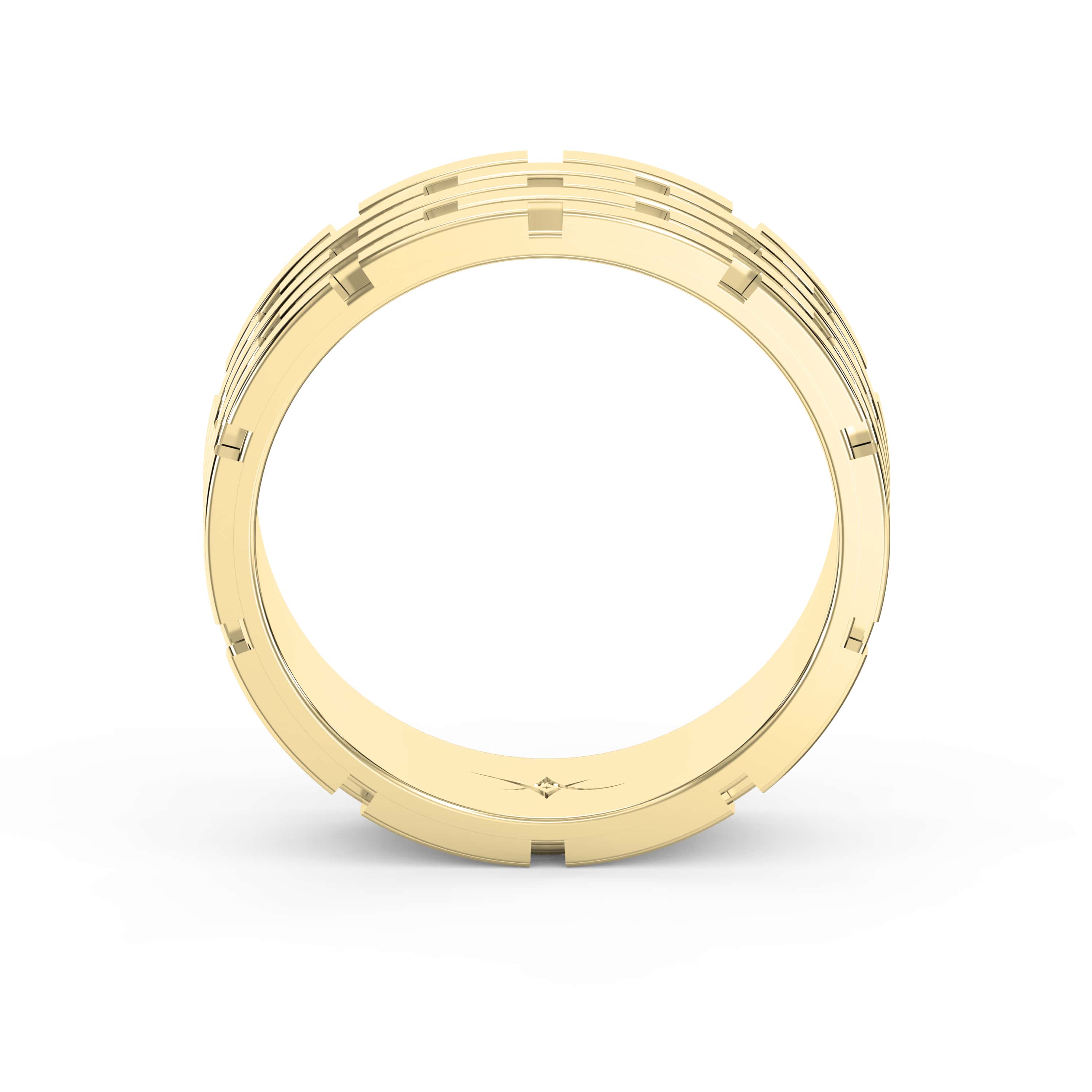 Architectural Linked Wedding Men's Ring