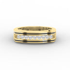 Round Diamond Onyx Channel Men's Ring ( 0.40 Ct. )