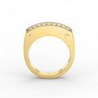 Round Diamond Onyx Channel Men's Ring ( 0.40 Ct. )