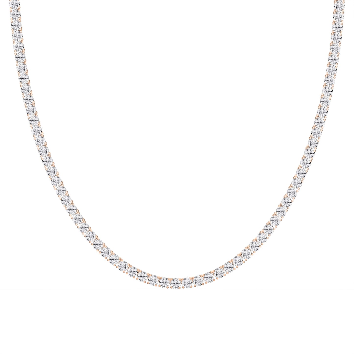 Experience timeless sparkle Round Diamond Tennis Necklace