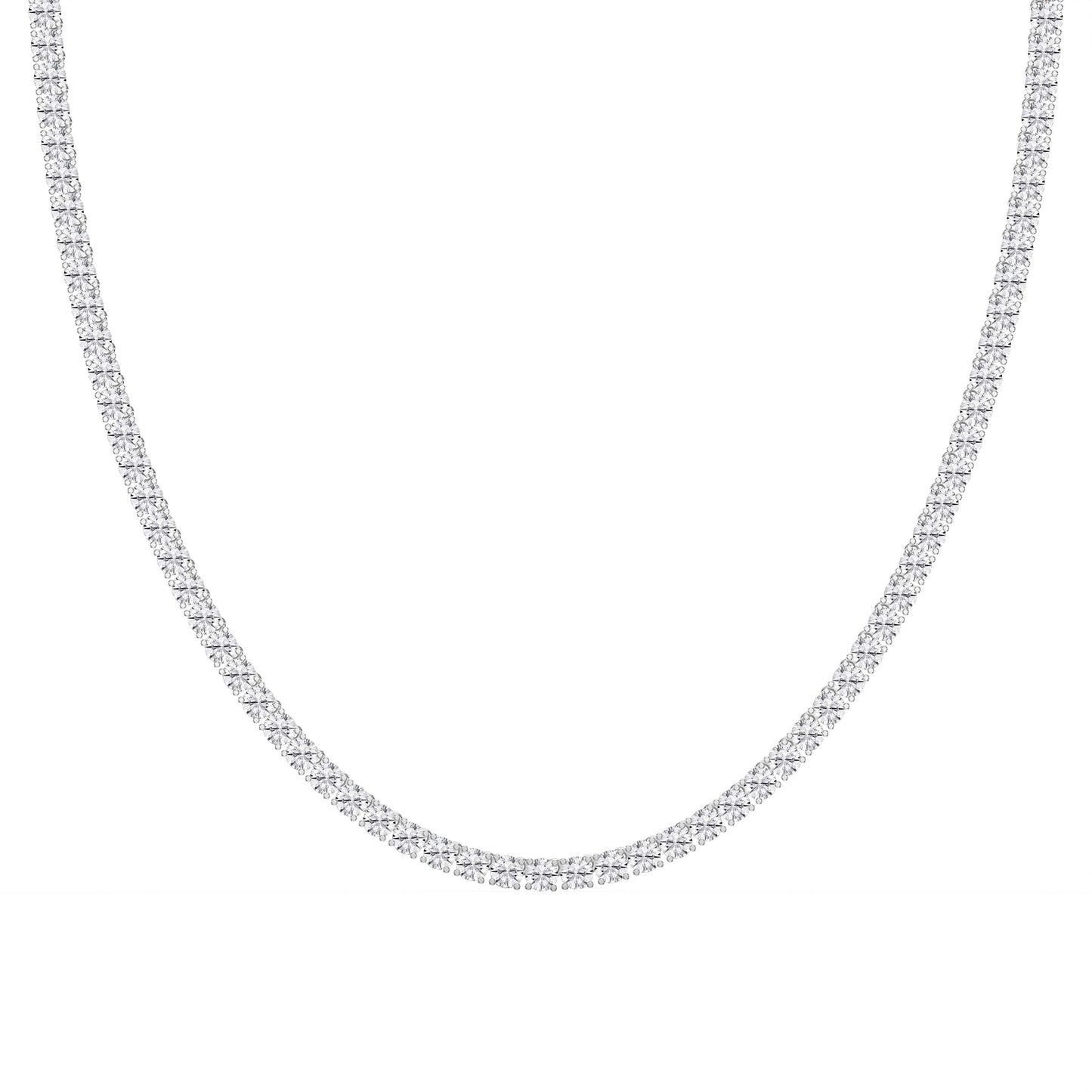Experience timeless sparkle Round Diamond Tennis Necklace