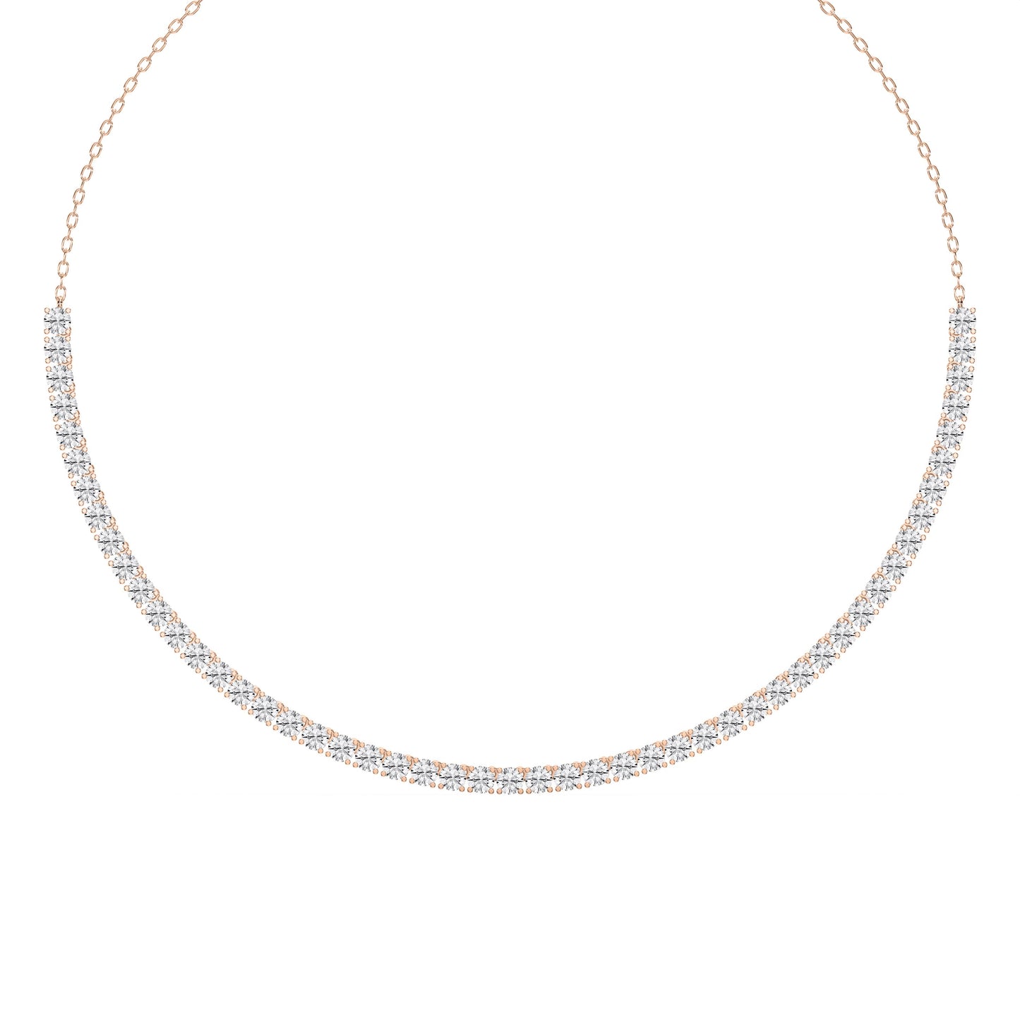 Elegance redefined Round Diamond Tennis Necklace