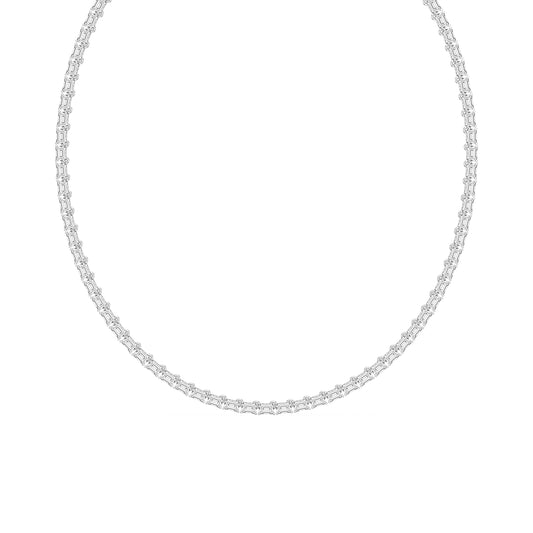Elevate Elegance Emerald Cut Diamond Tennis Necklace