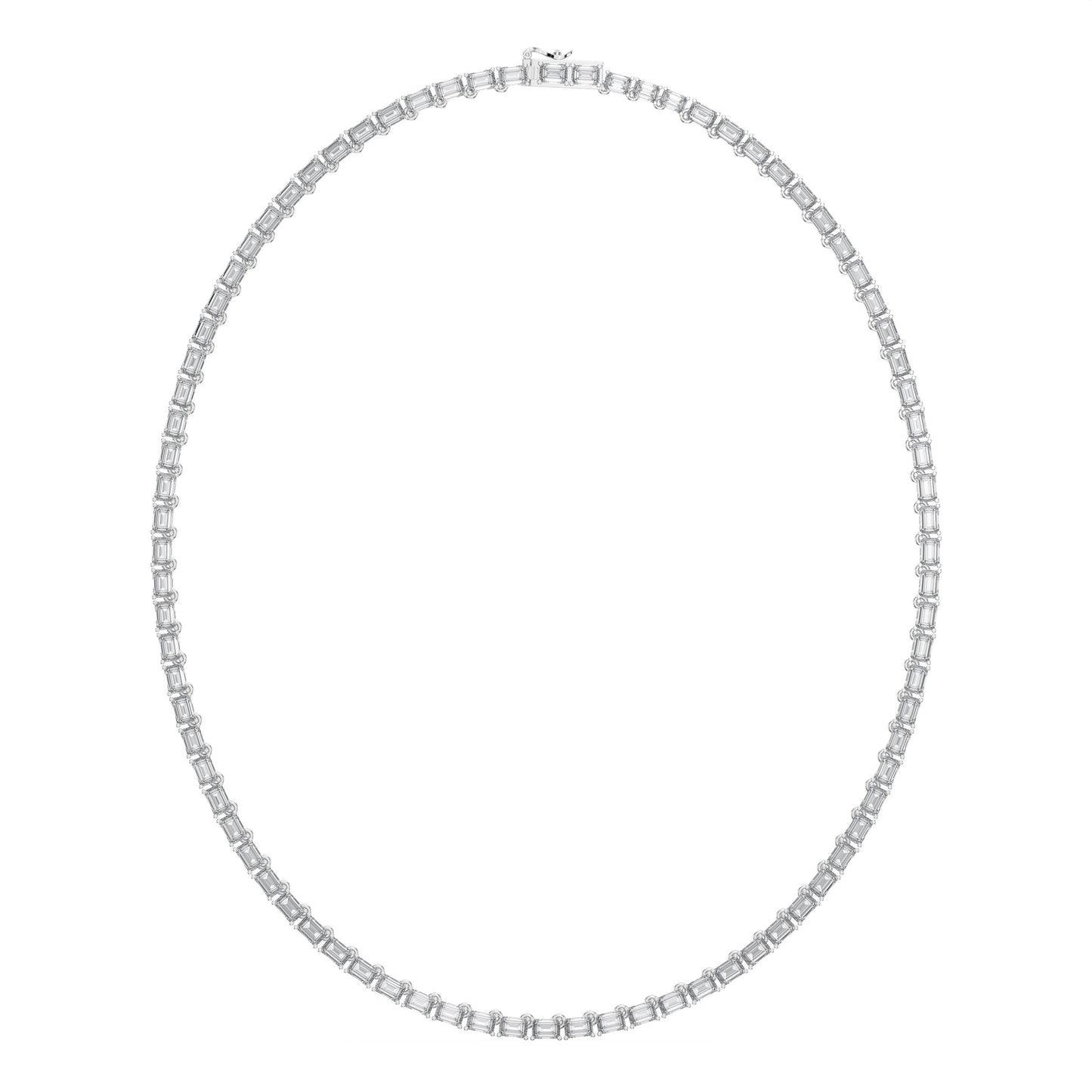Elevate Elegance Emerald Cut Diamond Tennis Necklace