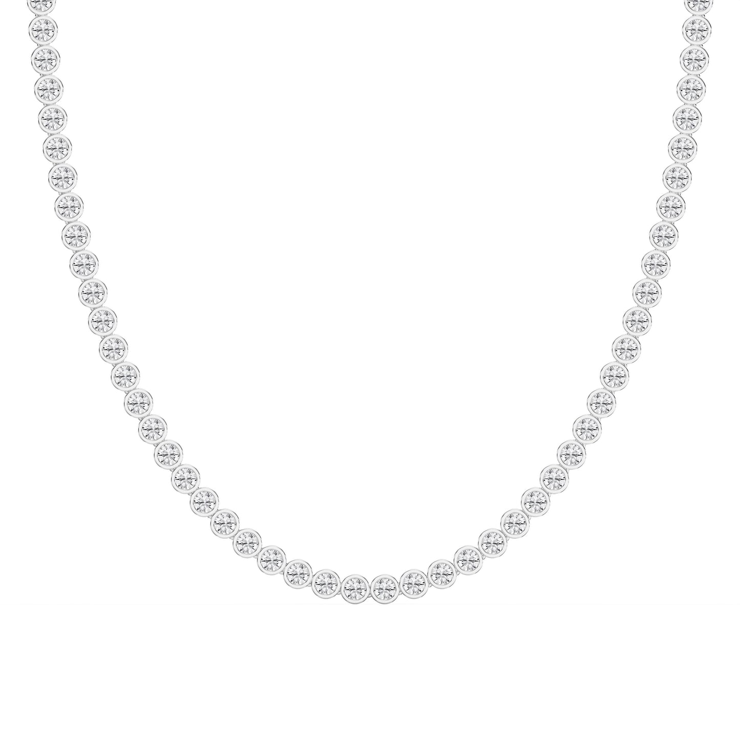 Round Shape Diamond Tennis Necklace