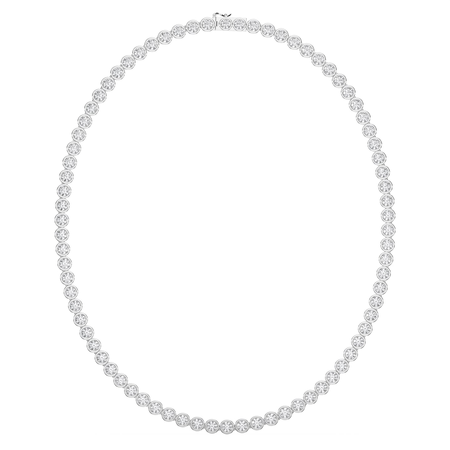Round Shape Diamond Tennis Necklace