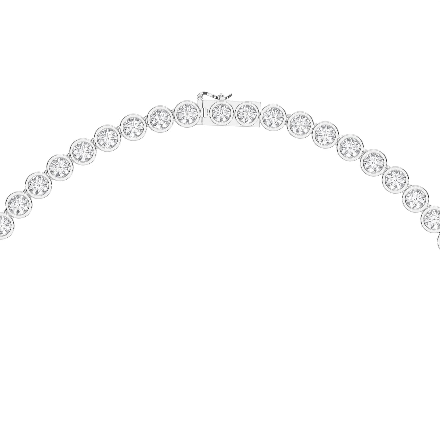 Round Shape Diamond Tennis Necklace