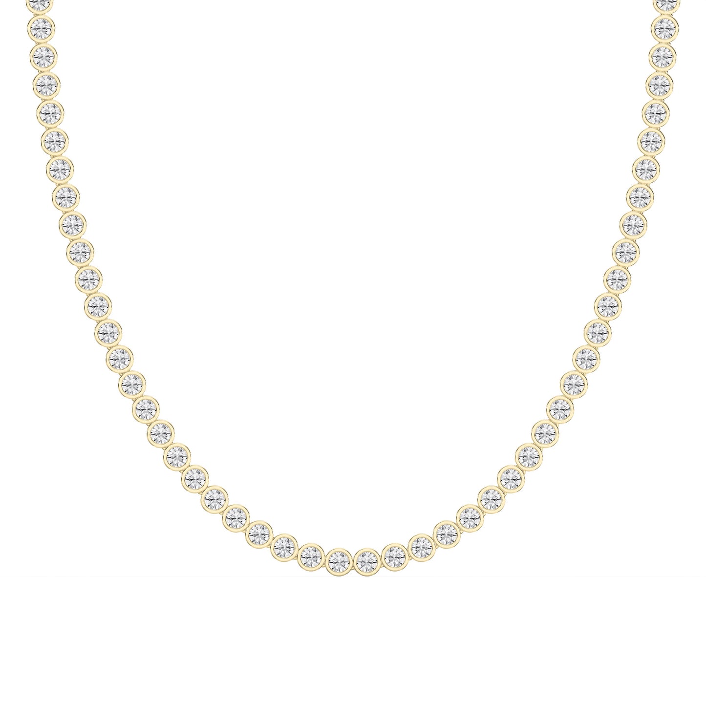 Round Shape Diamond Tennis Necklace