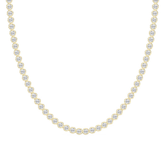 Round Shape Diamond Tennis Necklace