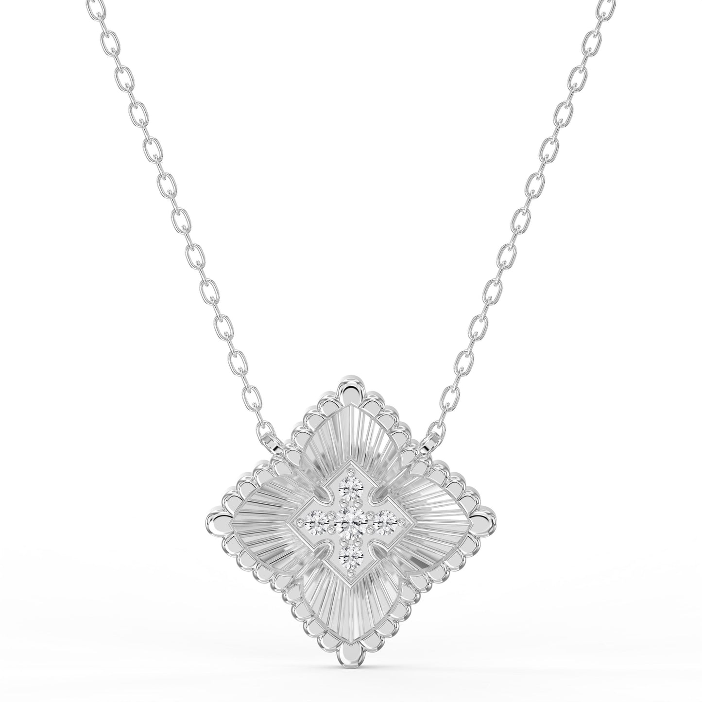 Round Diamond Celeste Floral Diamond Fashion Necklace