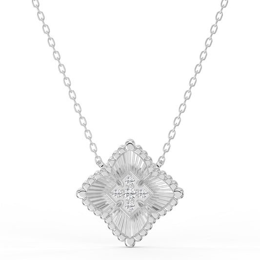 Round Diamond Celeste Floral Diamond Fashion Necklace