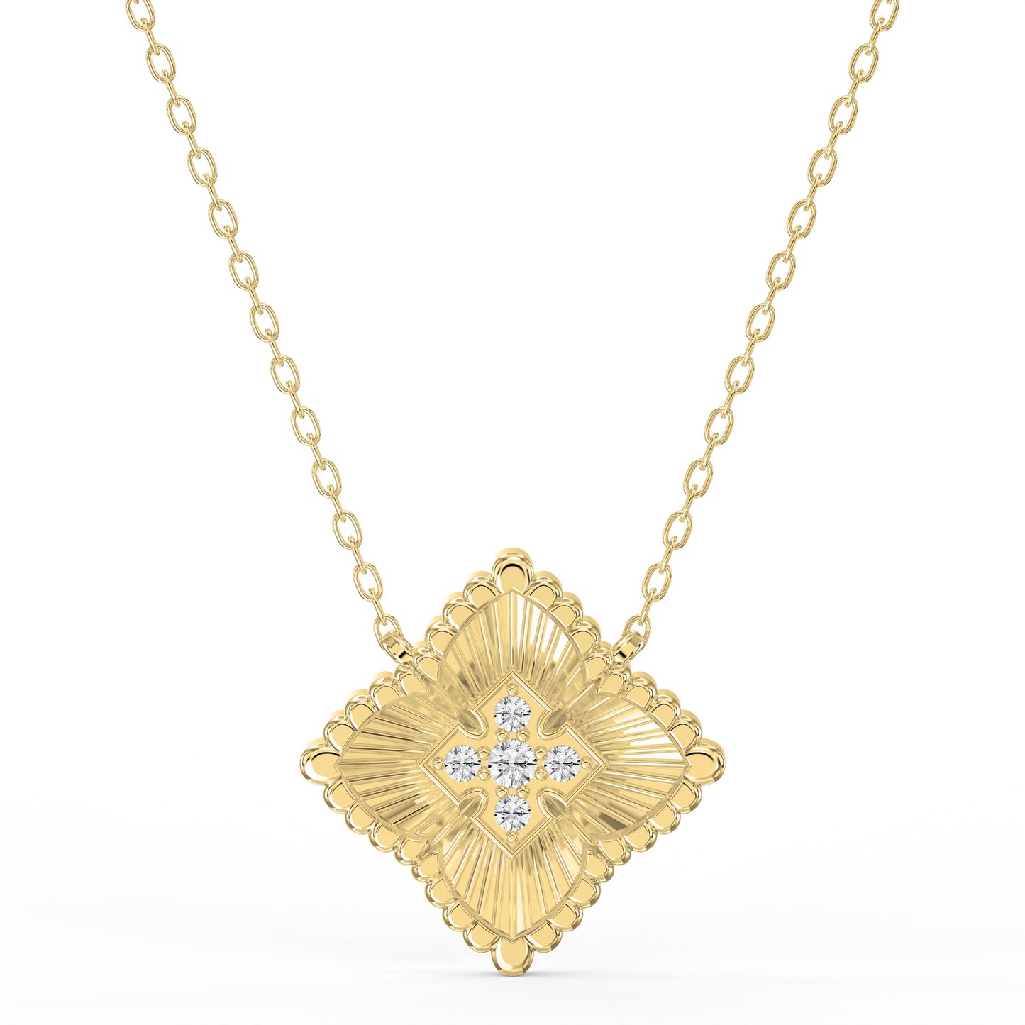 Round Diamond Celeste Floral Diamond Fashion Necklace