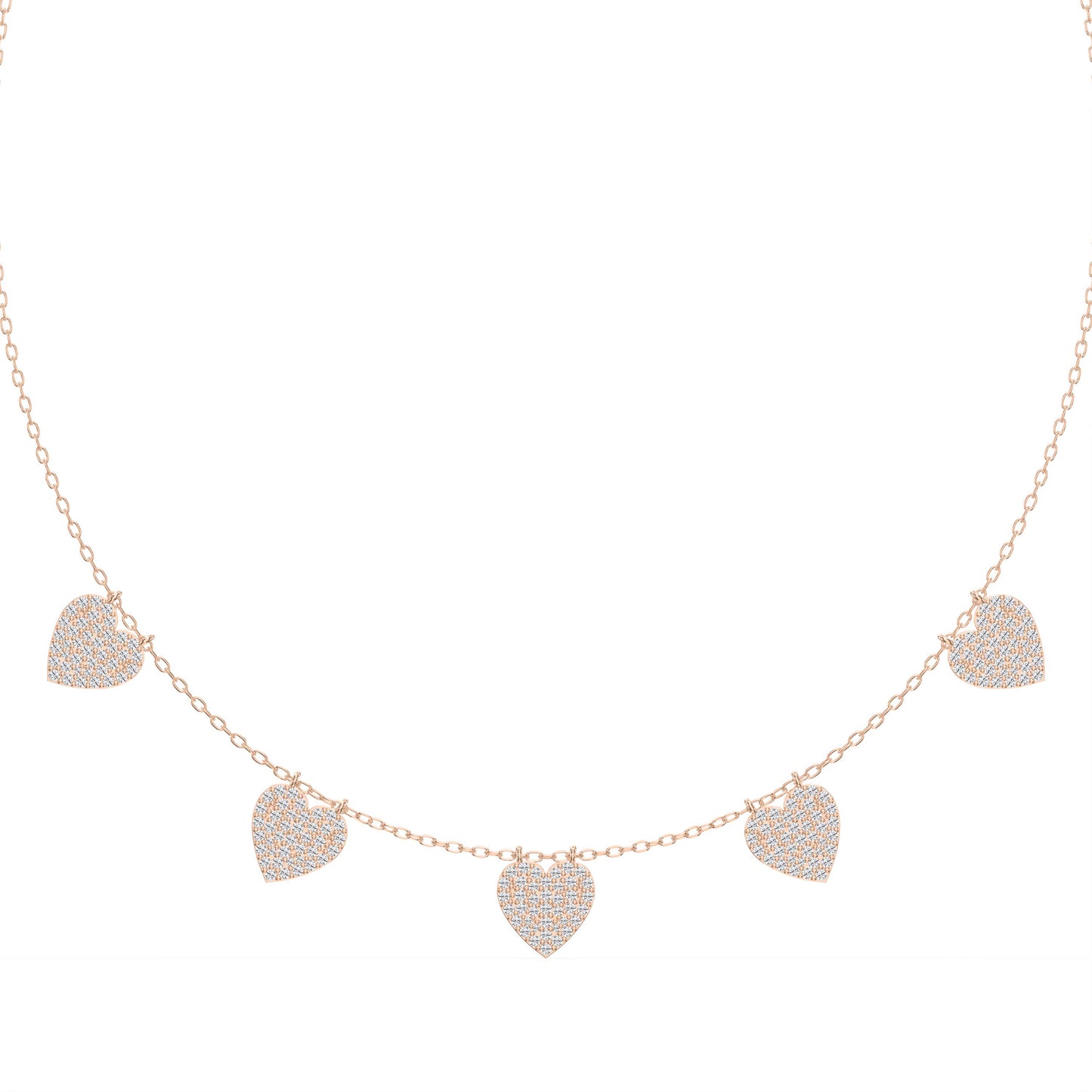 Five Hearts Dazzle Fashion Necklace