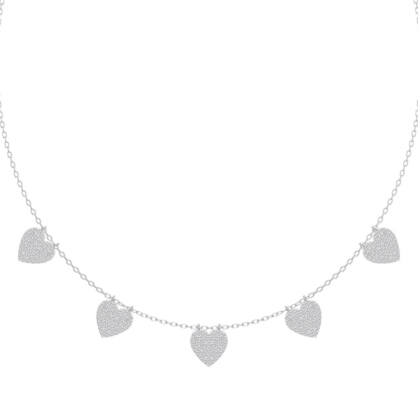 Five Hearts Dazzle Fashion Necklace