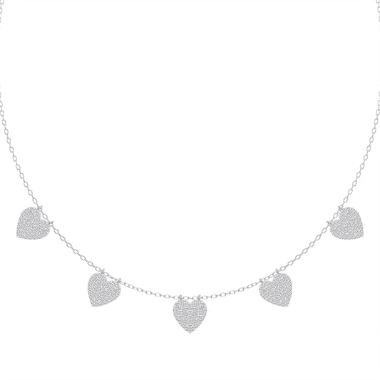 Five Hearts Dazzle Fashion Necklace