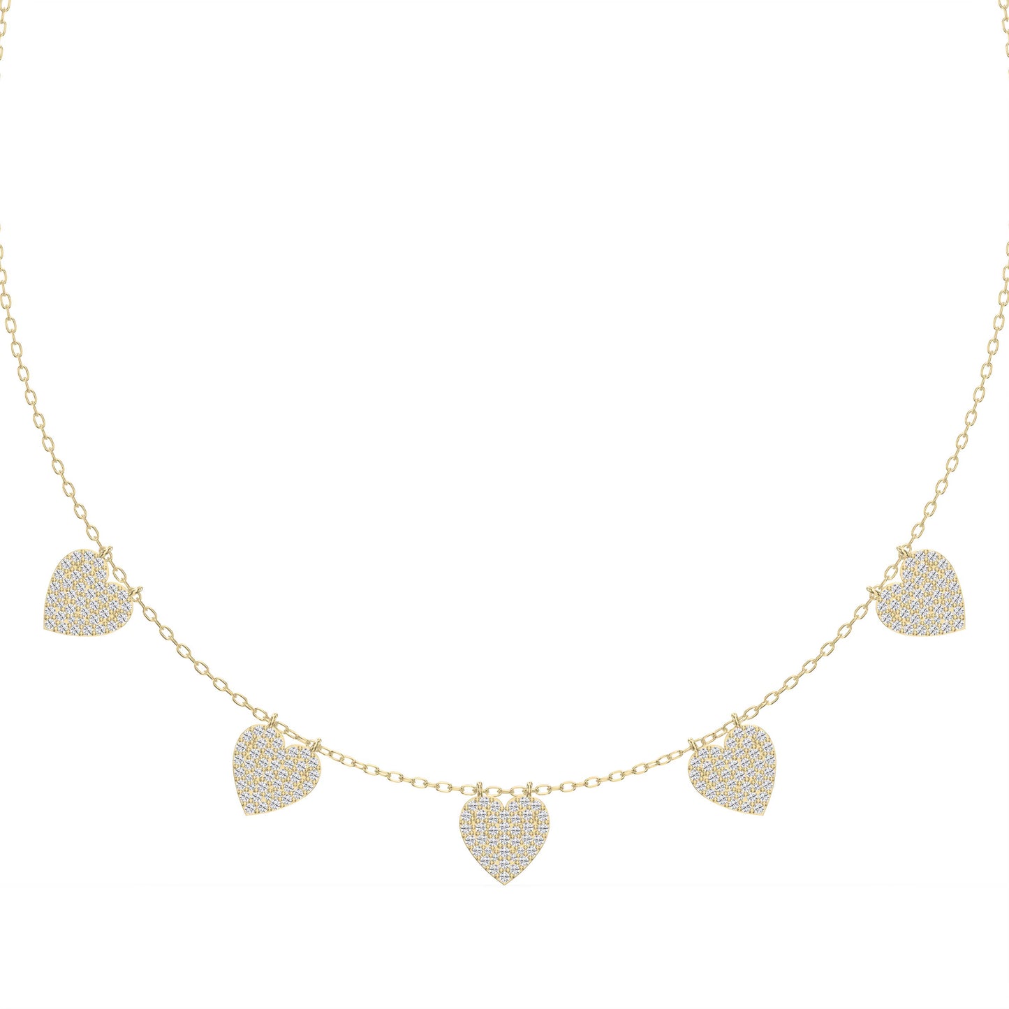 Five Hearts Dazzle Fashion Necklace
