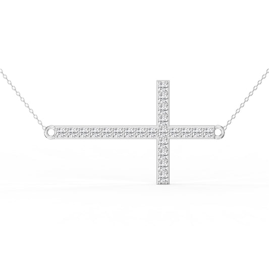Side Way Cross Fashion Necklace