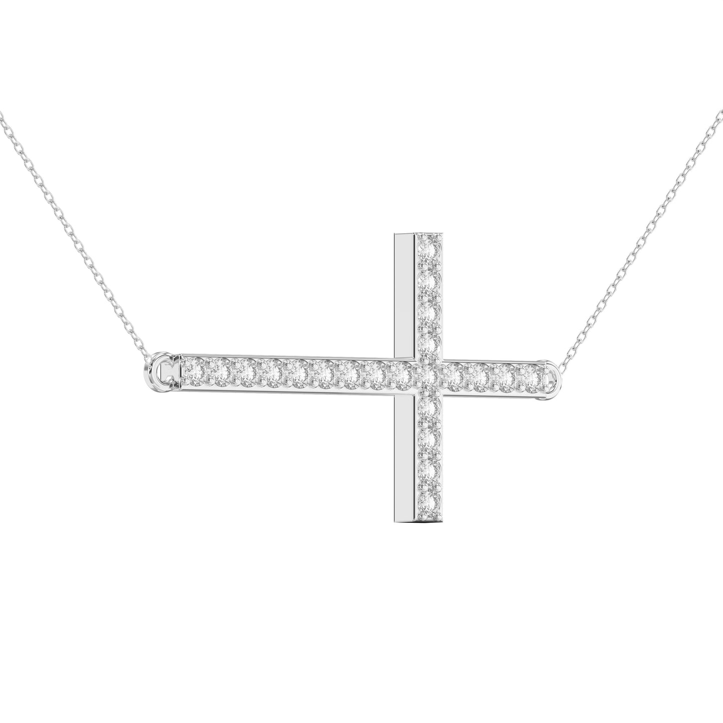 Side Way Cross Fashion Necklace