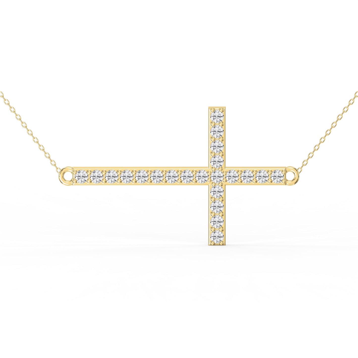 Side Way Cross Fashion Necklace