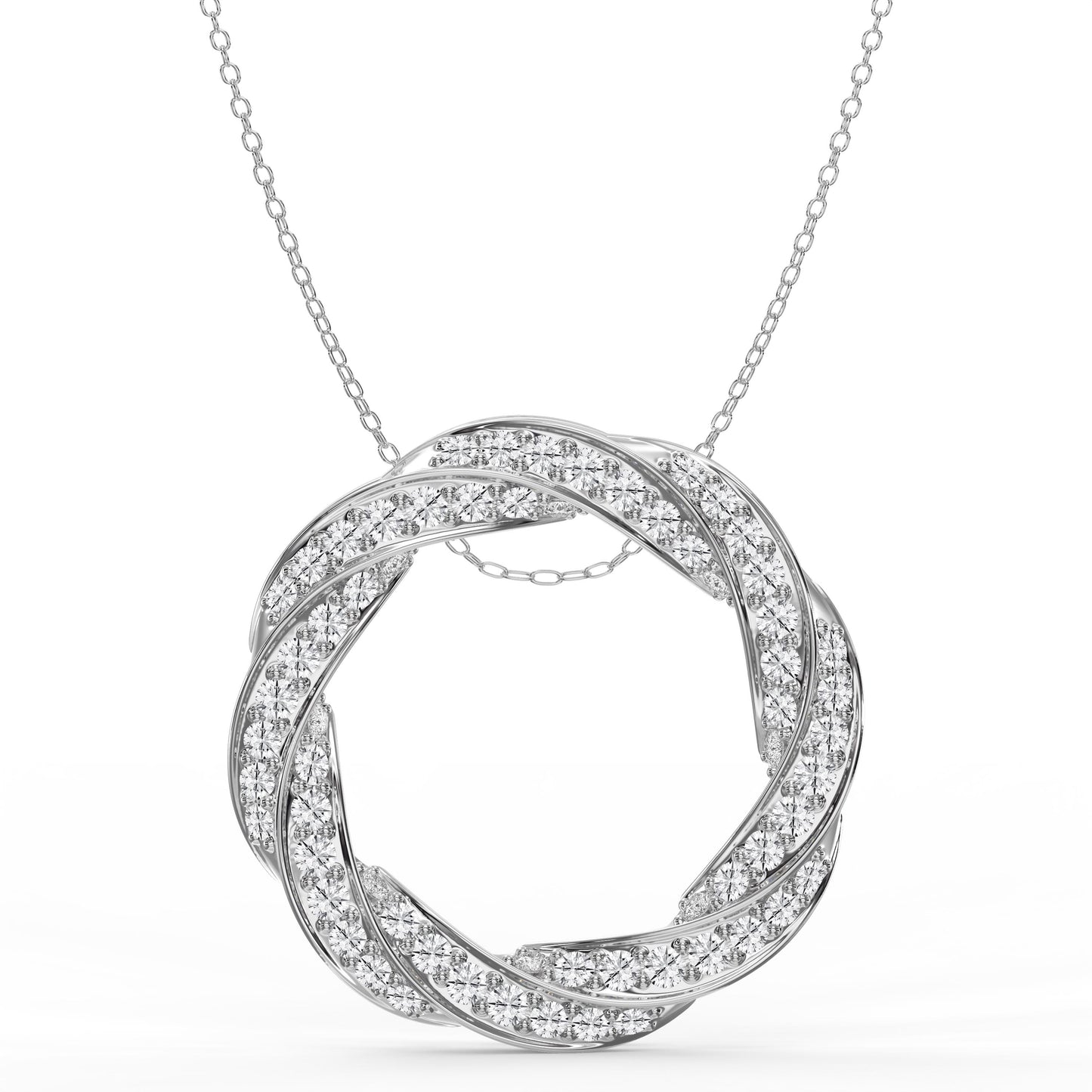 Round Diamond Twisted Circle of Life Fashion Necklace
